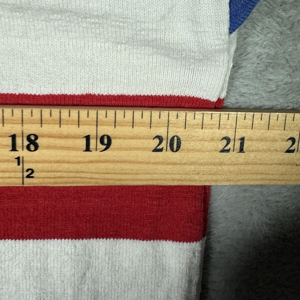 Vintage Lands' End Authentic Rugby Shirt Mens Large Red Blue Stripe Made USA 90s - Picture 5 of 8